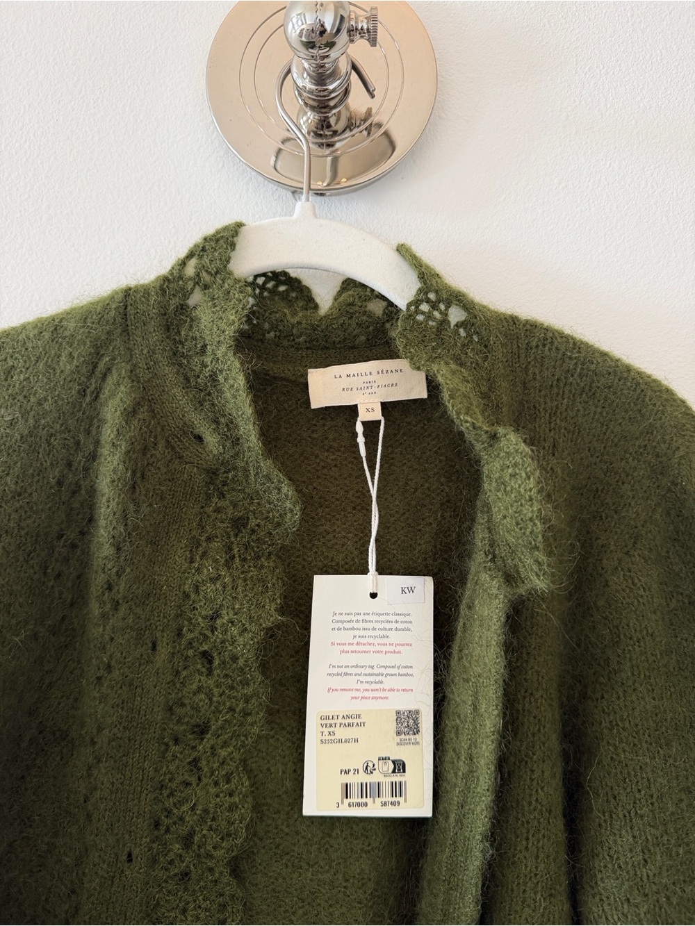 Sezane green Angie cardigan - Picture 6 of 6